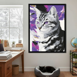 Violet Eyed Feline Muse - NicheCanvas