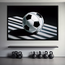 Soccer Ball Shadow Stripes - NicheCanvas