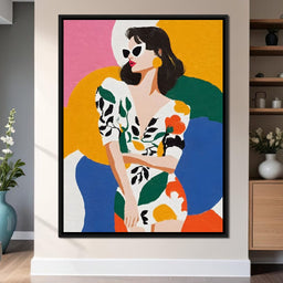 Retro Chic Diva Color Pop Portrait - NicheCanvas