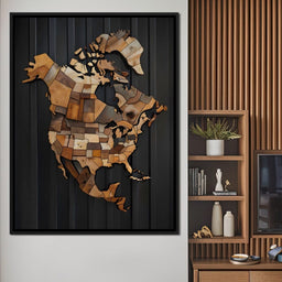 North America & Canada Wooden Art - Johanjjf - NicheCanvas