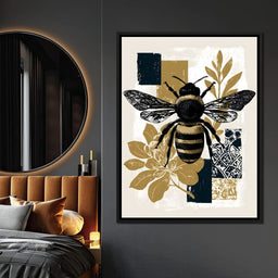 Botanical Bumblebee Collage - NicheCanvas