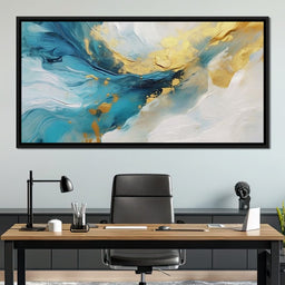 Oceanic Gold Swell Abstraction - NicheCanvas