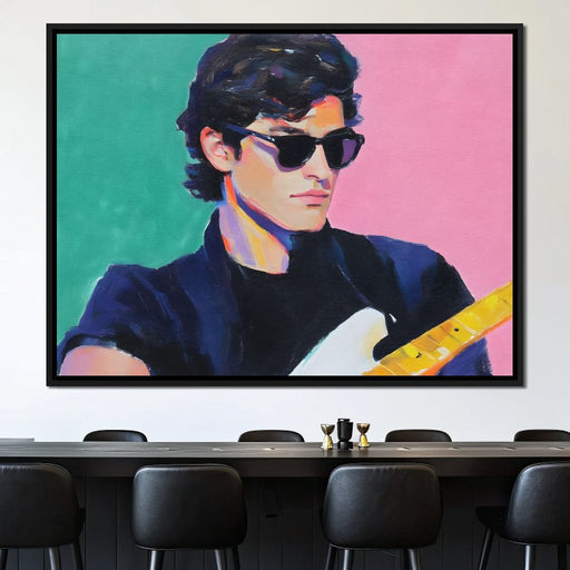 Retro Cool Guitar Sunglass Hero Canvas Print