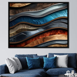 Colorful Wooden Waves 002 - Johanjjf - NicheCanvas