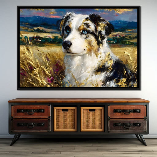 Blue Eyed Shepherd Gold Field - Neal Hackett Canvas Print