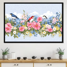 Birds Among Blossoming Peaks - NicheCanvas