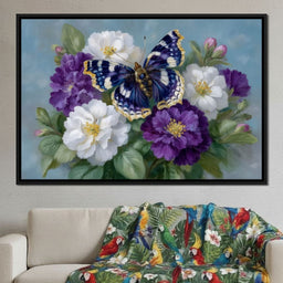 Sapphire Butterfly Bouquet - NicheCanvas