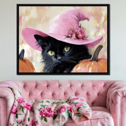 Bewitched Black Cat Pumpkin - NicheCanvas