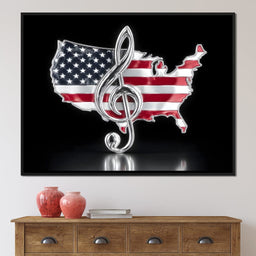Patriotic Melody Stars Stripes - NicheCanvas