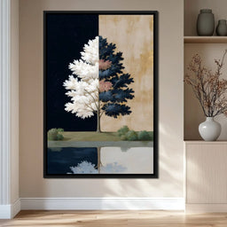Dual Seasons Reflected Tree - NicheCanvas