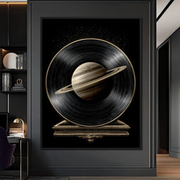 Saturn Vinyl Orbit Night Sky - NicheCanvas