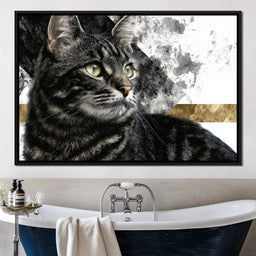 Golden Band Tabby Cat Portrait - NicheCanvas