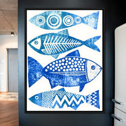 Geometric Marine Life Study - NicheCanvas