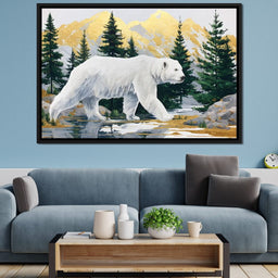 Majestic Polar Bear Wilderness Stroll - NicheCanvas