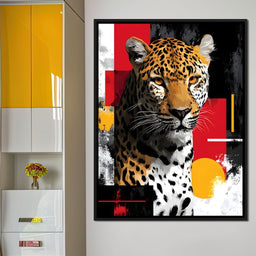 Modern Leopard Portrait Noir Gold - NicheCanvas