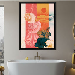 Tidal Shore And Floral Shell - NicheCanvas