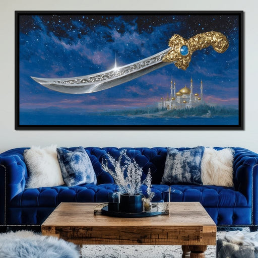 Celestial Scimitar Above Palace Canvas Print