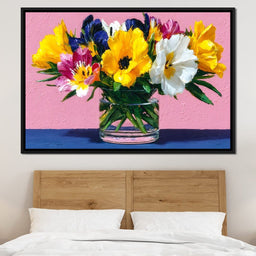 Spring Poppies Glass Vase Pink - NicheCanvas