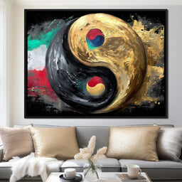 Golden Yin Yang Energy Balance - NicheCanvas
