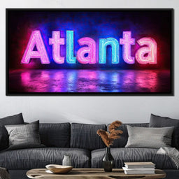 Electric Night Atlanta Glow - NicheCanvas