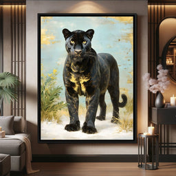 Golden Eye Panther Stately Stance - NicheCanvas