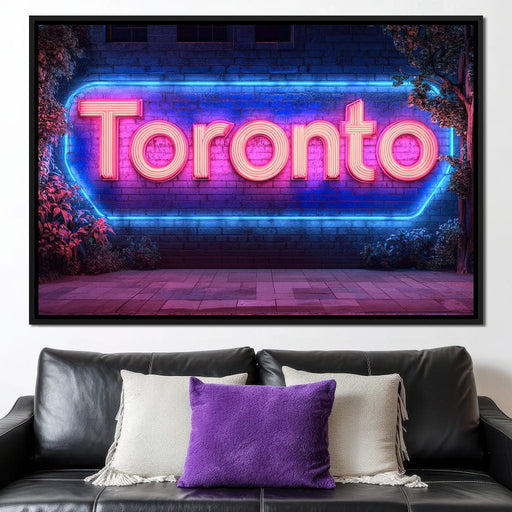 Toronto Neon Nightscape Canvas Print
