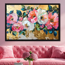 Golden Royal Flowers 08 - Wildrose Creations - NicheCanvas