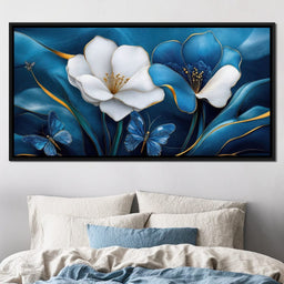 Blue Symphony of Flowers - TooplesArt - NicheCanvas