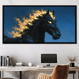 Fiery Night Stallion Spirit - NicheCanvas