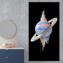 Cosmic Saturn Rings of Radiance - NicheCanvas