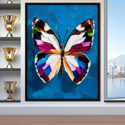 Bold Butterfly on Cobalt Sky - NicheCanvas