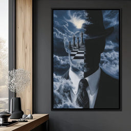 Surreal Chessboard Mind Horizon - NicheCanvas