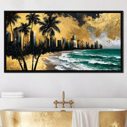 Miami Vibes in Gold - NicheCanvas