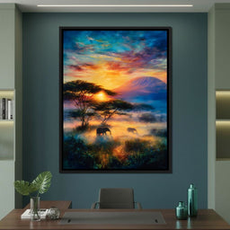 Kilimanjaro Dawn Elephant Path - NicheCanvas