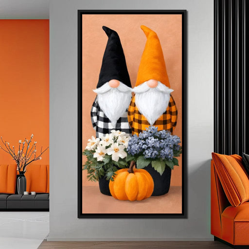 Plaid Gnome Harvest Gathering Canvas Print