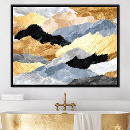Golden Peaks Layered Mountains - NicheCanvas