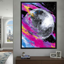 Neon Disco Moon Parade - NicheCanvas