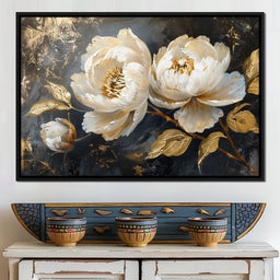 Golden Petals on Midnight - NicheCanvas