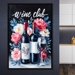 Wine Club Floral - NicheCanvas
