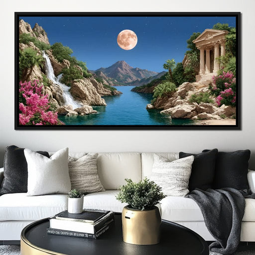 Moonlit Oasis Tranquility Canvas Print