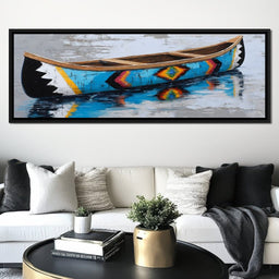 Reflections of a Painted Canoe - NicheCanvas