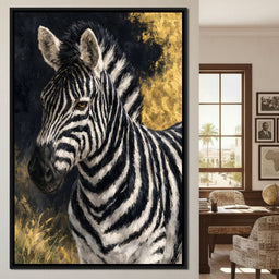Golden Stripes of the Midnight Plains - NicheCanvas