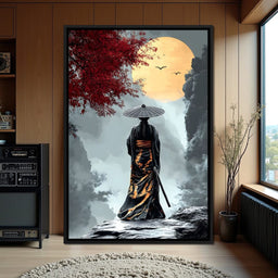 Samurai Moonlight Reverie - NicheCanvas