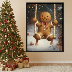 Gingerbread Joyful Holiday Swing - NicheCanvas