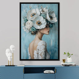 Petal Crowned Bridal Elegance - NicheCanvas