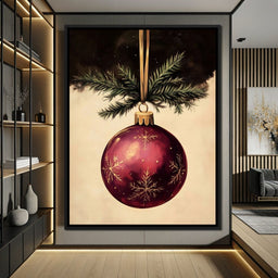 Golden Snowflake Ornament Cheer - NicheCanvas