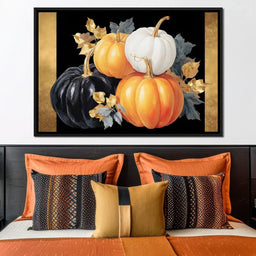 Golden Pumpkin Harvest Harmony - NicheCanvas