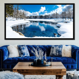 Crystal Winter Lake Reflections - NicheCanvas