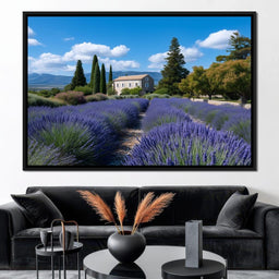 Provence Lavender Farmhouse Sky - NicheCanvas