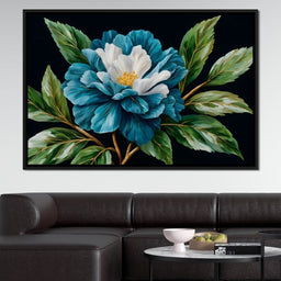Flourishing Blue Elegance - NicheCanvas